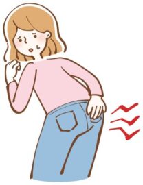 お尻の痛い女性イラスト