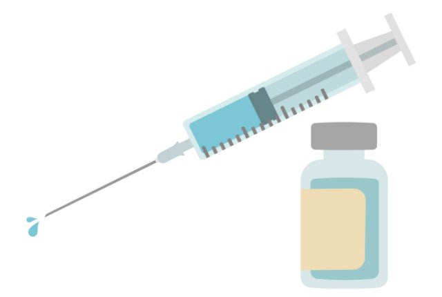 注射器とワクチンのイラスト